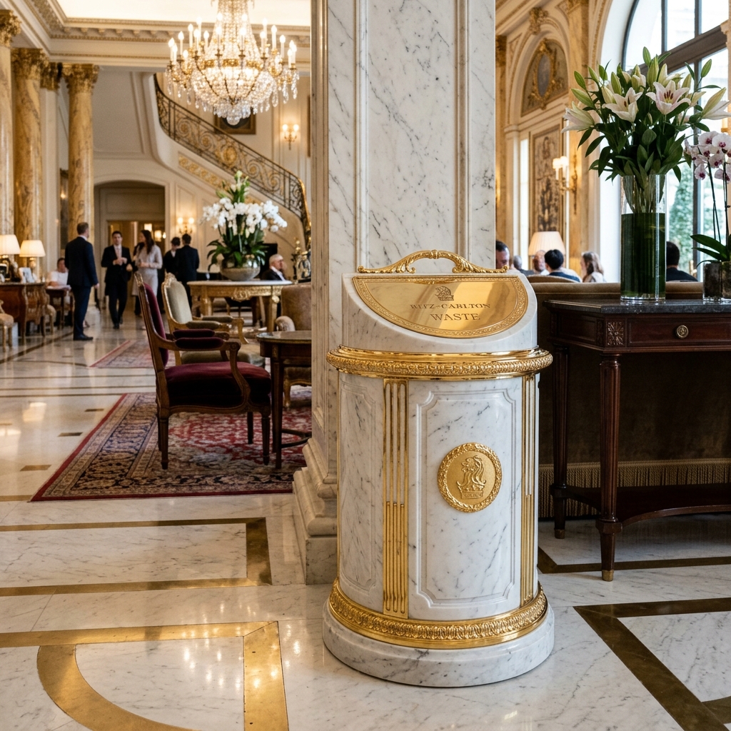 marble trash bins