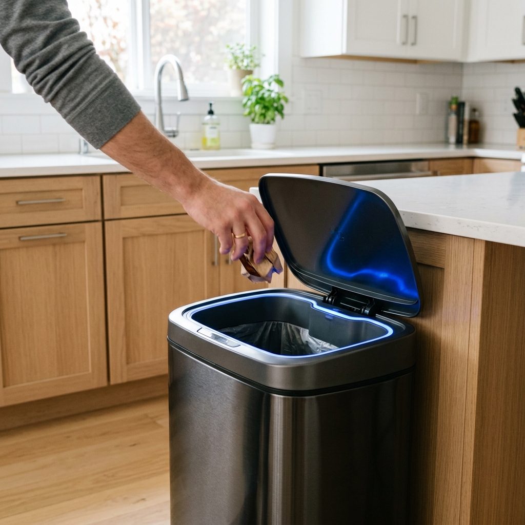 motion sensor trash bin